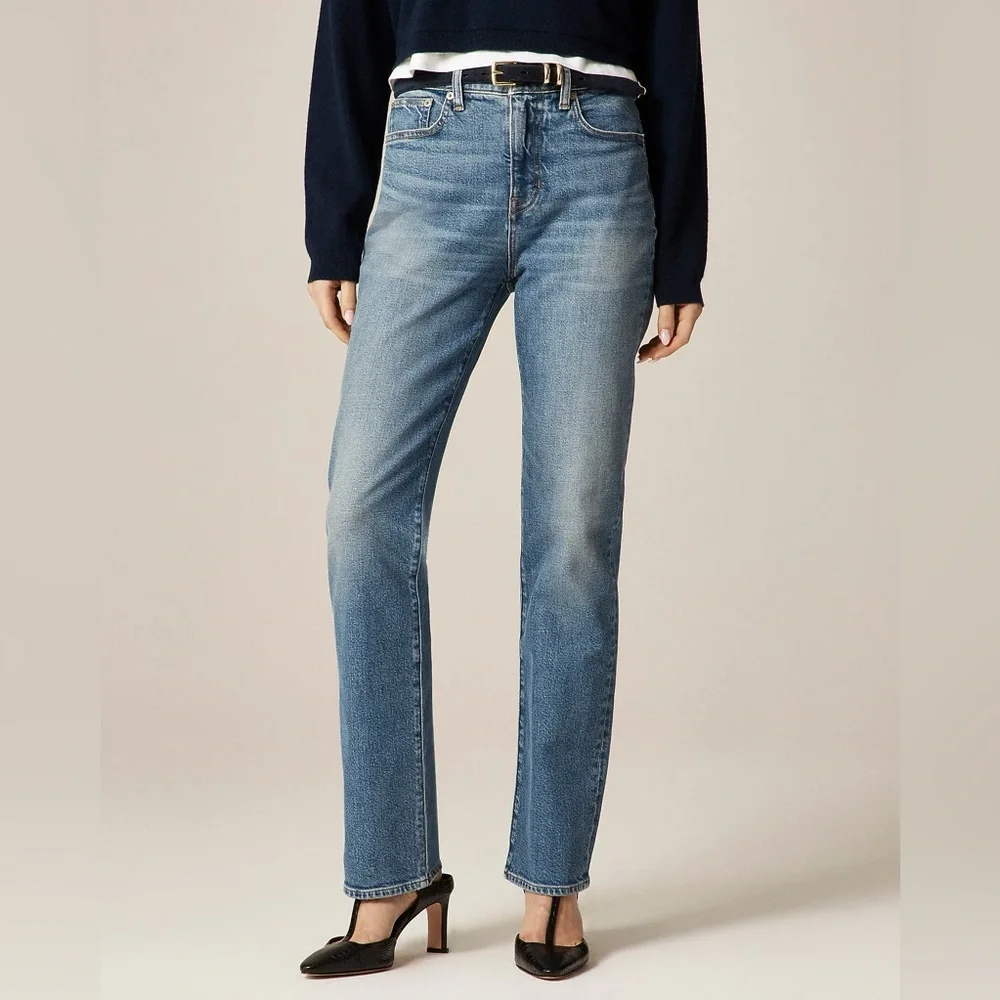 NWT J.Crew Petite Nipped Straight Jean in Stretch Bangkok Wash